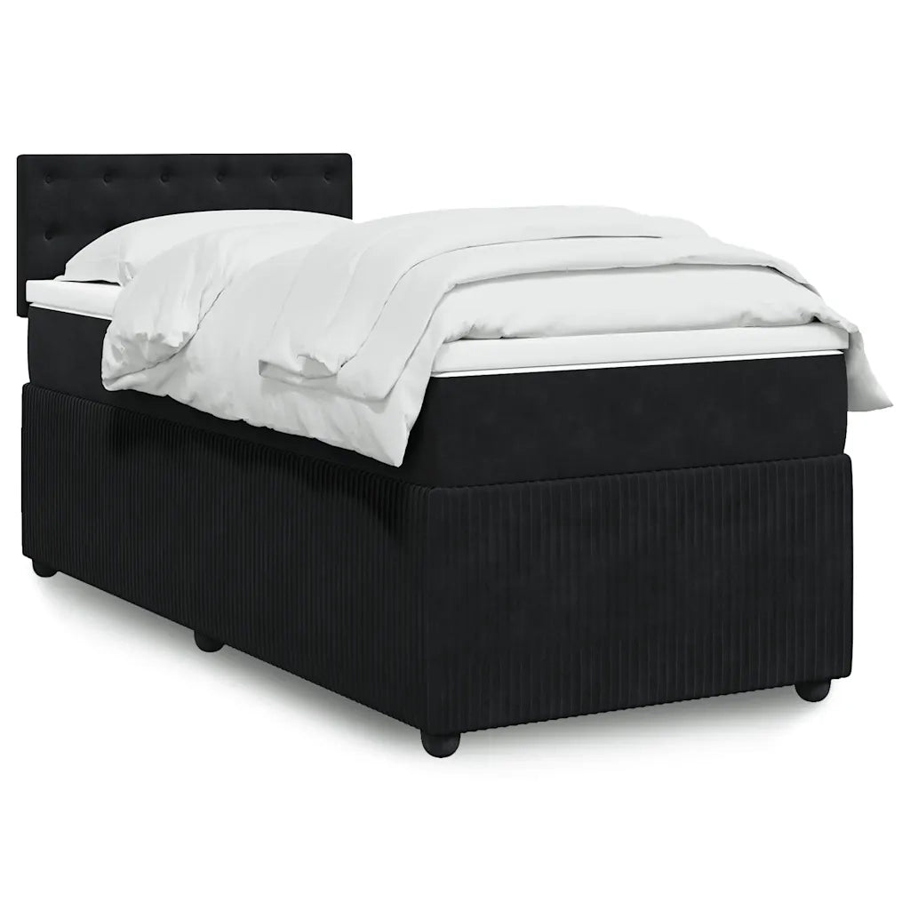 Giroletto a Molle con Materasso Nero 100x200 cm in Velluto 3287676
