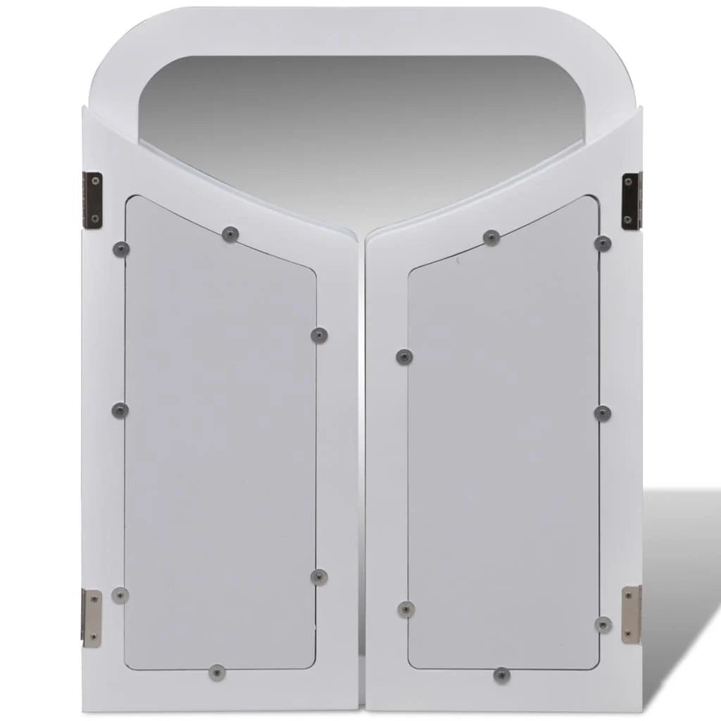 Toeletta dal design contemporaneo tavolo da trucco mobile da camera da letto con specchio e sgabello 80 x 40,5 x 74,5 cm 2 cassetti bianco 02_0021276