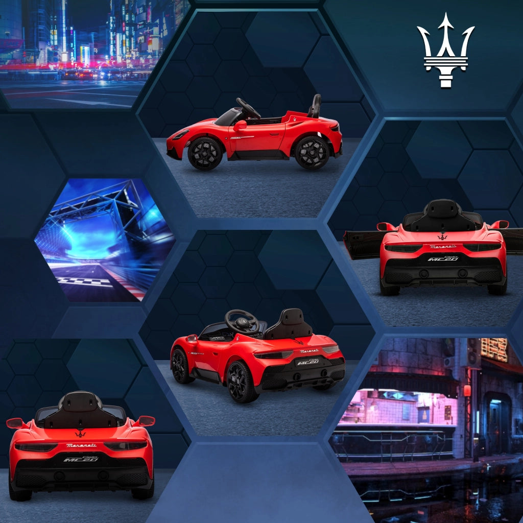 Auto elettrica Maserati MC20 12V per Bambini ¨C zephmum ¨C Rosso con Telecomando, LED e Musica
