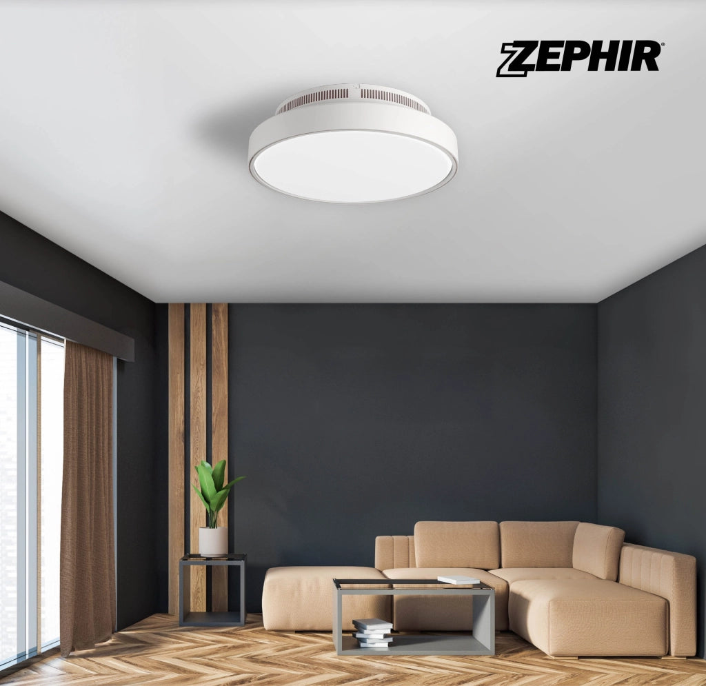 Ventilatore Plafoniera LED Zephir ZVP5 Senza Pale 52 cm Bianco, 5600 Lumen, Luce CCT Dimmerabile 3000K-6500K, Motore DC 6 Velocità