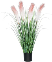 Pianta di finto prato con fiori di canna, 1 vaso, 83 cm/33 pollici, Pianta artificiale di pampas, pianta di aglio, Pianti di pavimento verde, Decorazione per soggiorno, bagno, giardino (rosa)