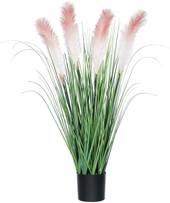 Pianta di finto prato con fiori di canna, 1 vaso, 83 cm/33 pollici, Pianta artificiale di pampas, pianta di aglio, Pianti di pavimento verde, Decorazione per soggiorno, bagno, giardino (rosa)