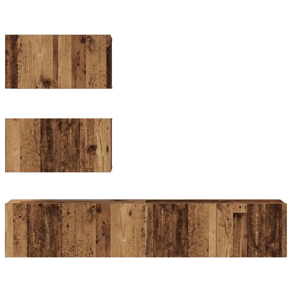 vidaXL Set mobile TV 4 pcs Legno vecchio 80 x 30 x 30 cm