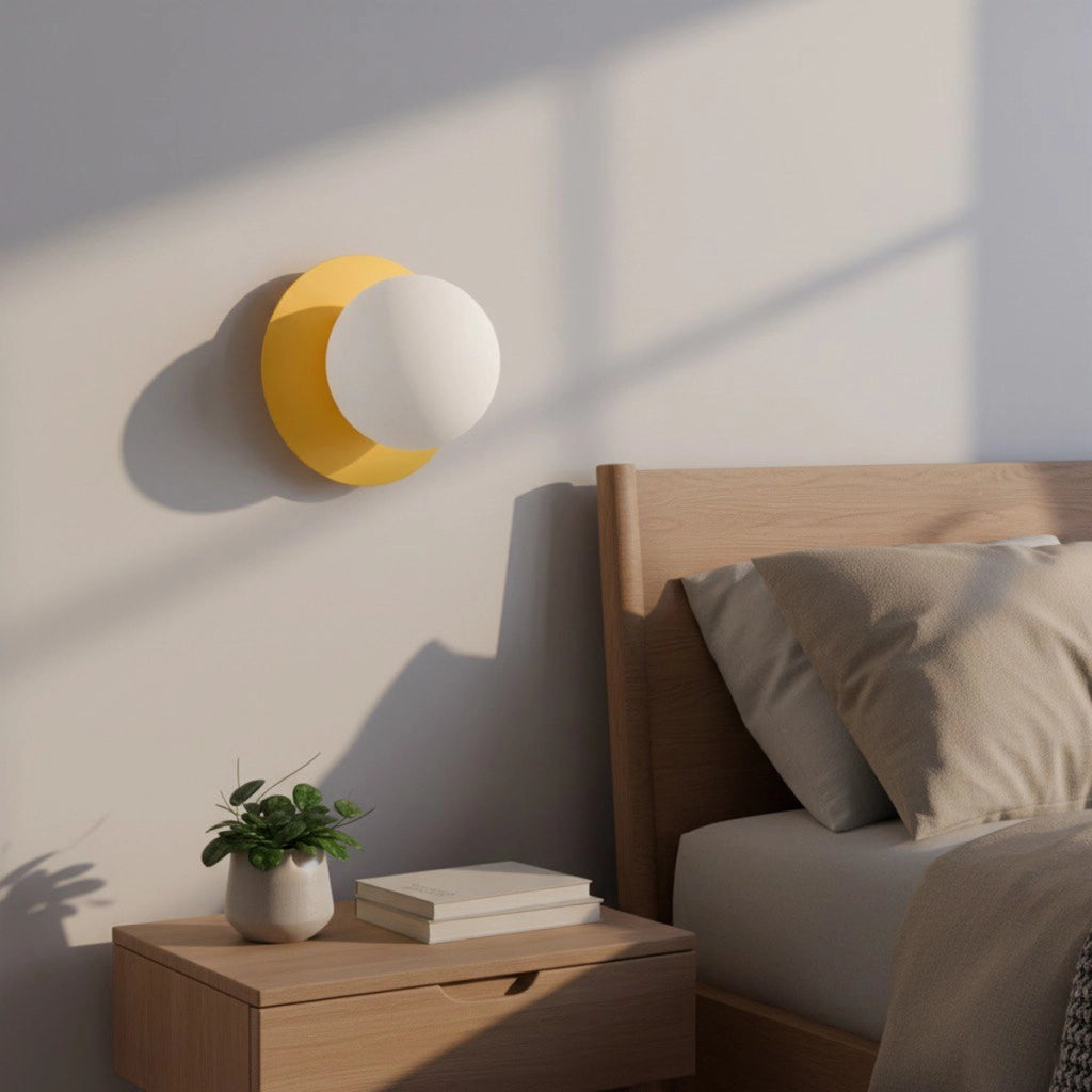 Lampada da parete Americana in acciaio arancione e vetro