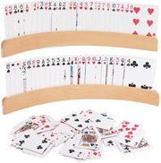Set di 2 supporti per carte da gioco per bambini, supporto per carte da gioco in legno 34 cm, supporto per carte da gioco, senza mani, per bambini, adulti, anziani
