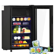 Frigorifero 76 L con congelatore 6 L; nero; acciaio inox