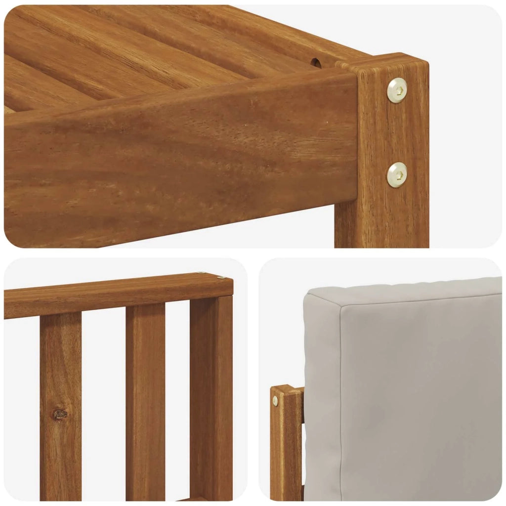 Set di divani da esterno 5 pcs Grigio Naturale e Chiaro