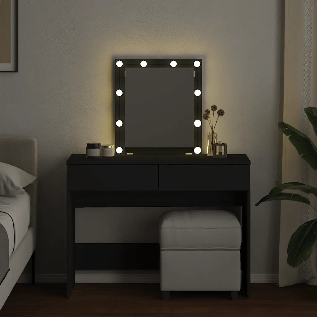 Toeletta con LED Nero 100x40x130 cm