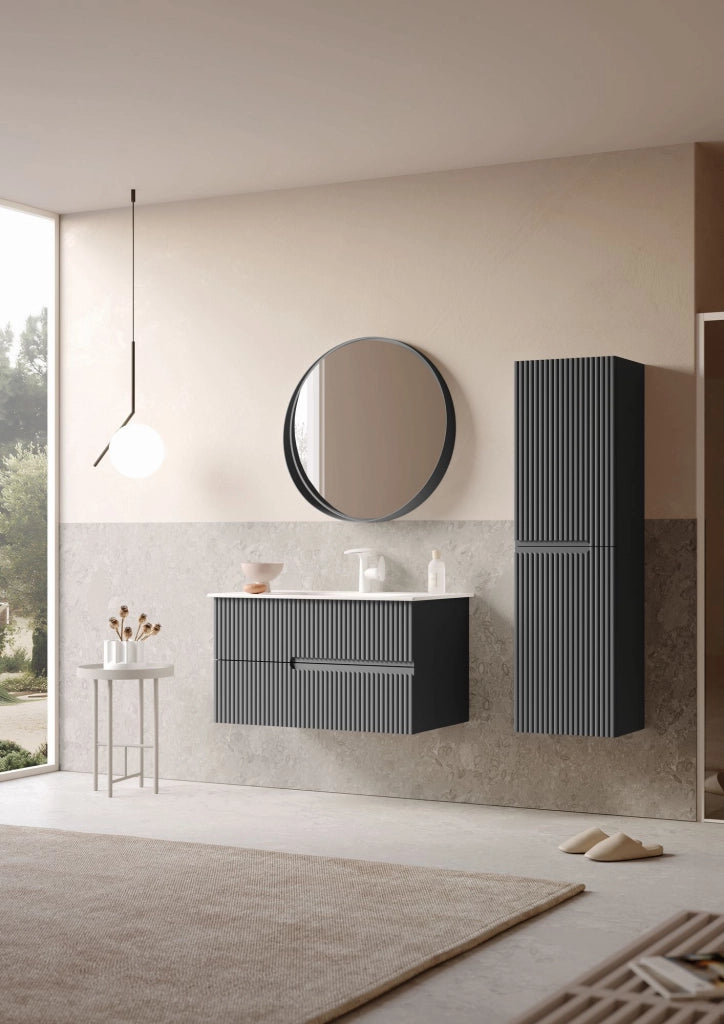 Mobile lavabo "Moonlight 90 v2" - 91 x 51 x 51 cm - Antracite opaco