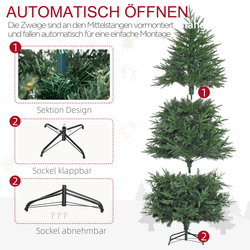 Albero di Natale artificiale, abete, aspetto realistico, montaggio rapido, plastica, verde, 114 x 114 x 180 cm
