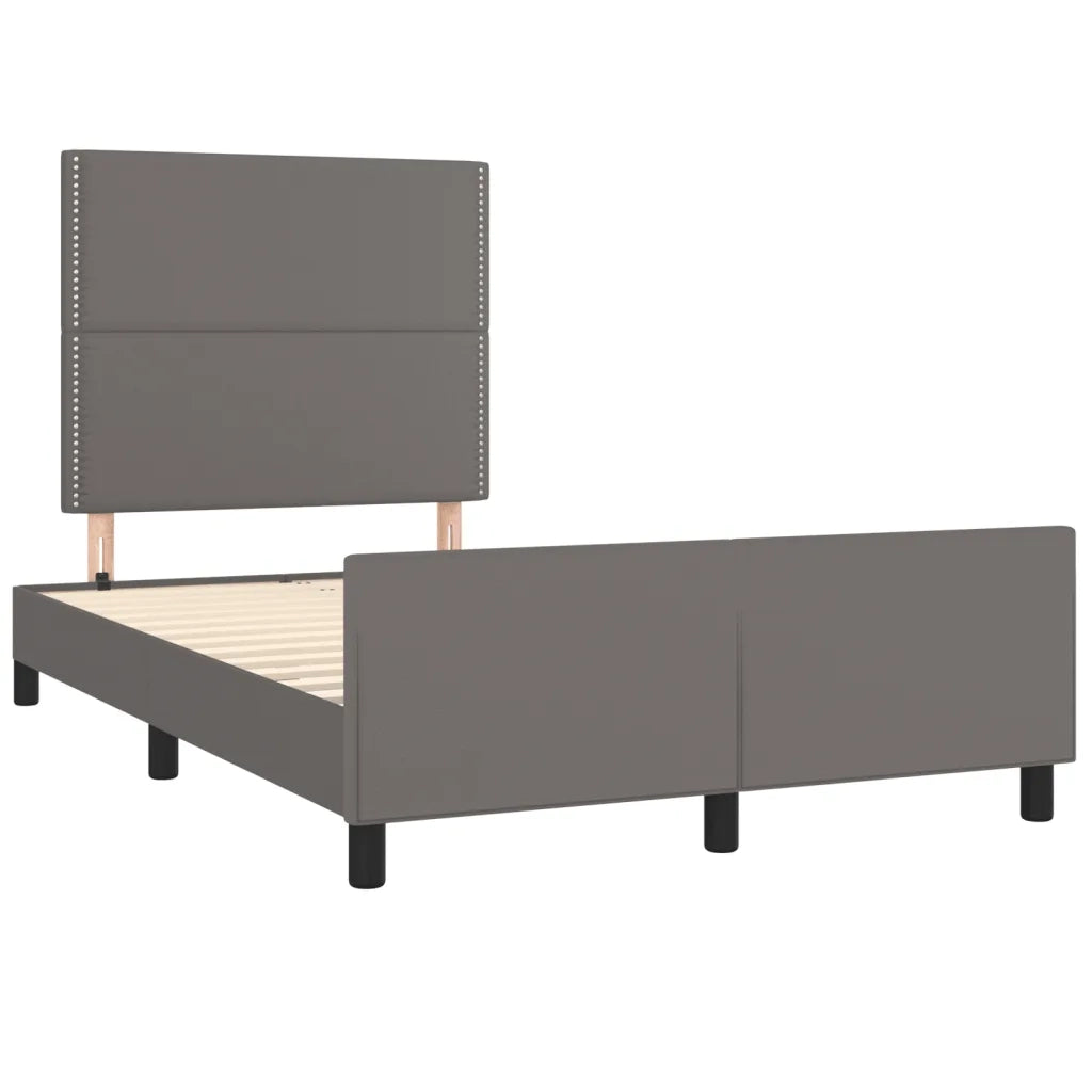 Giroletto senza Materasso Grigio 120x190 cm Similpelle