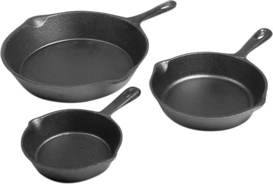 Set di Pannine in Acciaio per BBQ da 3 - Pannine da Griglia Universali per la Preparazione Perfetta dei Cibi - Ø 12/16 cm