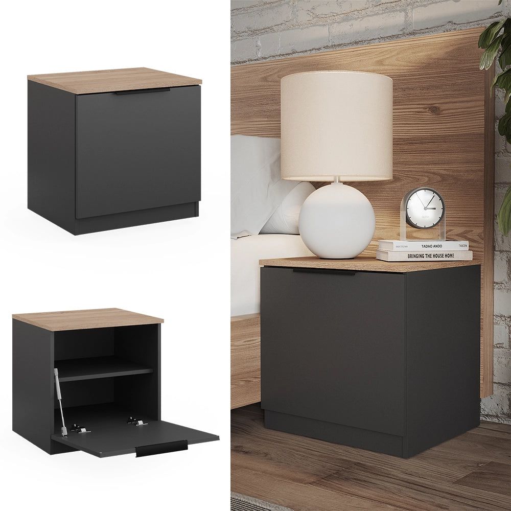 Vicco Comodino camera da letto Antracite 50 x 50 cm