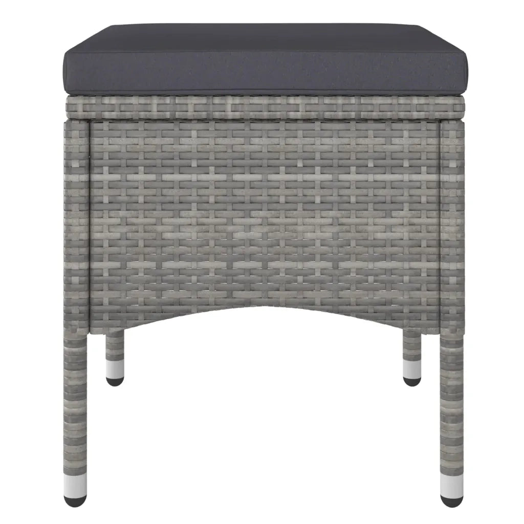 Set Pranzo da Giardino 5 pz | Set Salotto da Giardino Polyrattan e Vetro Temperato Grigio