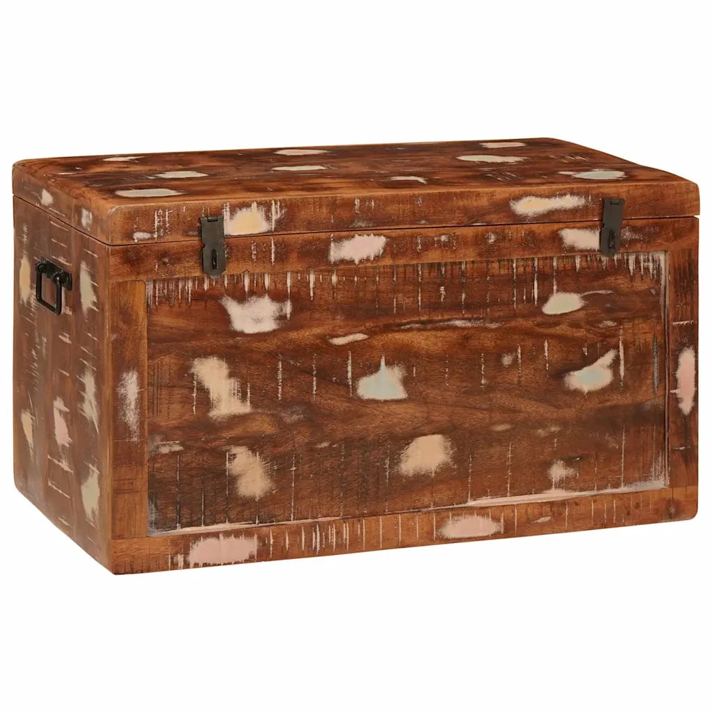 Scatola di Stoccaggio con porta Marrone Legno di mango massello 4104568