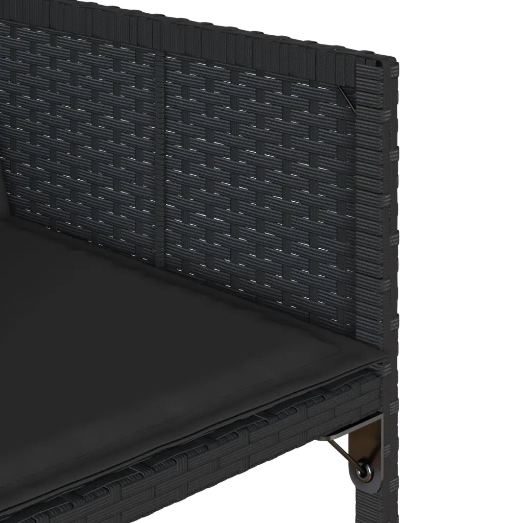 Set da Pranzo da Giardino 11 pz con Cuscini in Polyrattan Nero 3278058