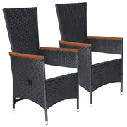 Set Mobili da Pranzo per Giardino 5 pz Nero 3068760