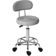 Sgabello girevole regolabile con schienale, grigio