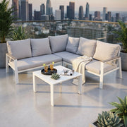Salotto angolare da Giardino in Alluminio Poliestere cm 135x86x82 - SURA