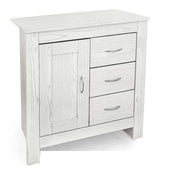 MOBILE DA ARREDO CON 3 CASSETTI E ANTA IN LEGNO 80 X 35 X H80 CM COLORE BIANCO