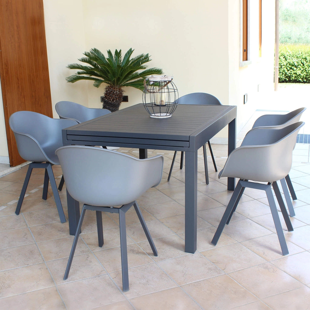 Poltrona da Giardino in Plastica Alluminio cm 63x55x79 - CLARK