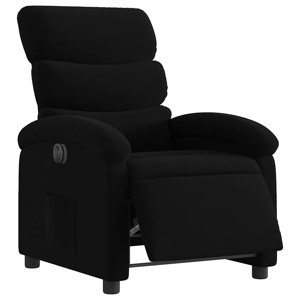 Poltrona Elettrica Reclinabile Nera in Tessuto 3203956