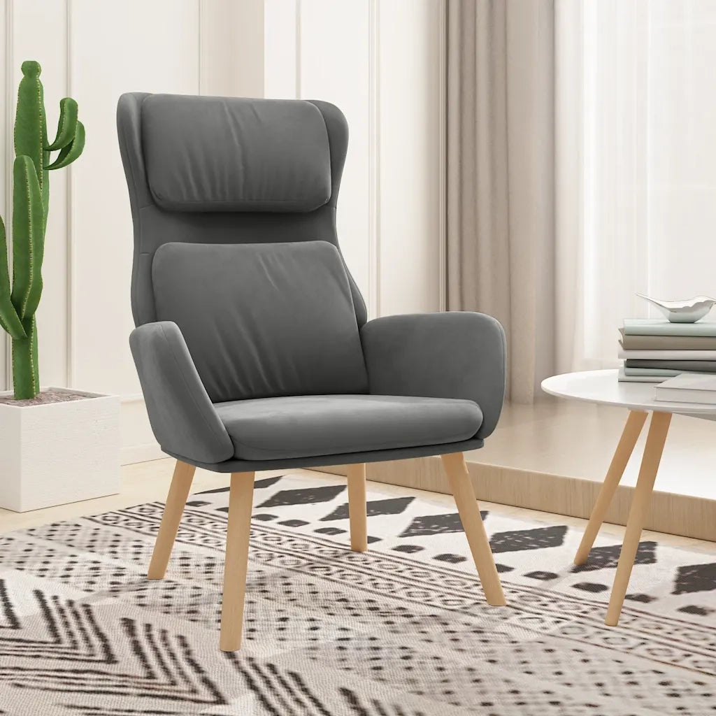 Poltrona Relax Grigio Scuro in Velluto cod mxl 14051