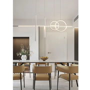 Trade Shop - Lampadario Sospeso Con Anelli Punto Luce Cilindri Luce 6500k 4000k 3000k Lp-42b - -bianco Naturale      -