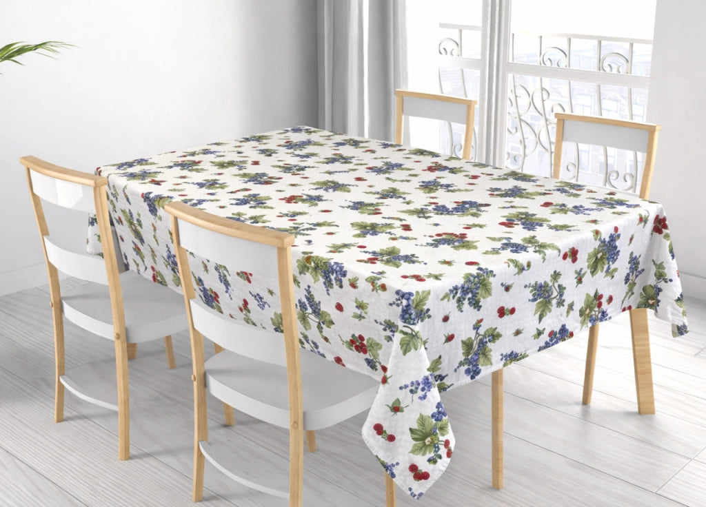 Tovaglia Per Salotto Cucina Tavolo 100% Cotone Frutti Di Bosco RP - 140x300 - Frutti Di Bosco