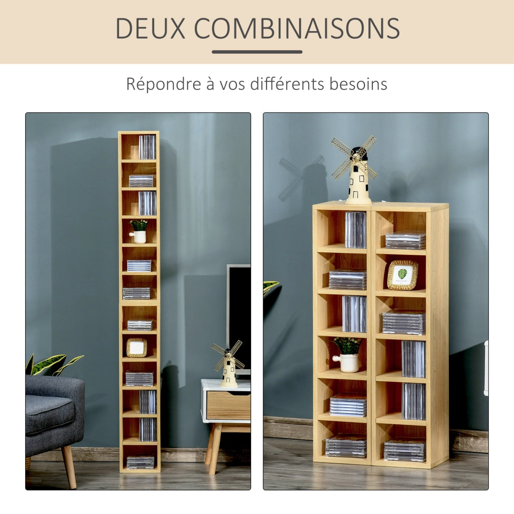 Libreria a colonna 2 pezzi ¨C Xylo ¨C legno effetto faggio 6 ripiani 21x19x88cm