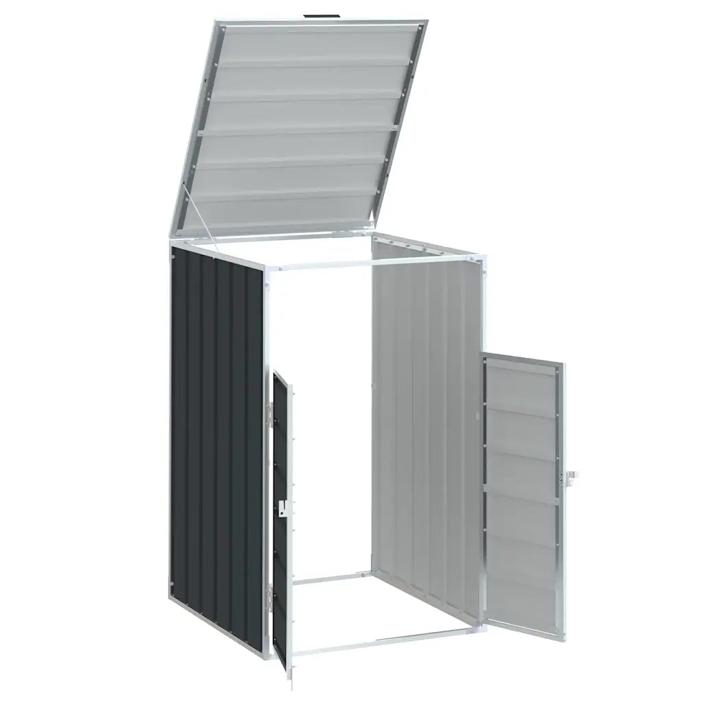 Copribidone Ruote Bidone Singolo Antracite 72x81x115 cm Acciaio 4006173