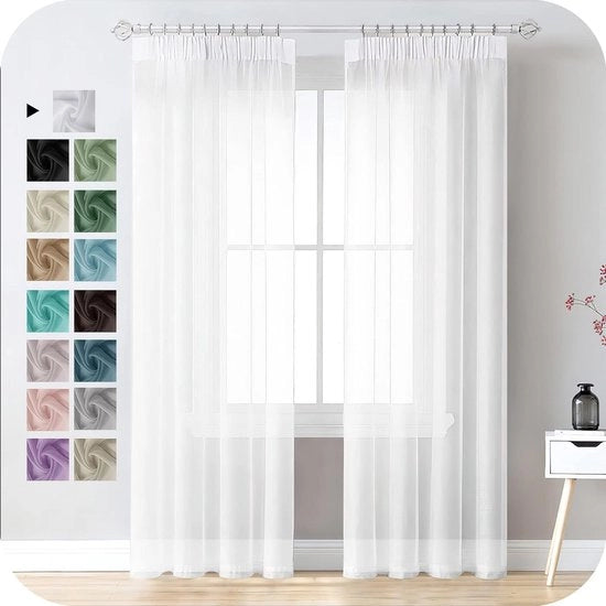 Gordini bianchi con striscia di piegatura 260 x 140 cm (set da 2) per soggiorno, camera da letto, bambine, giovanili