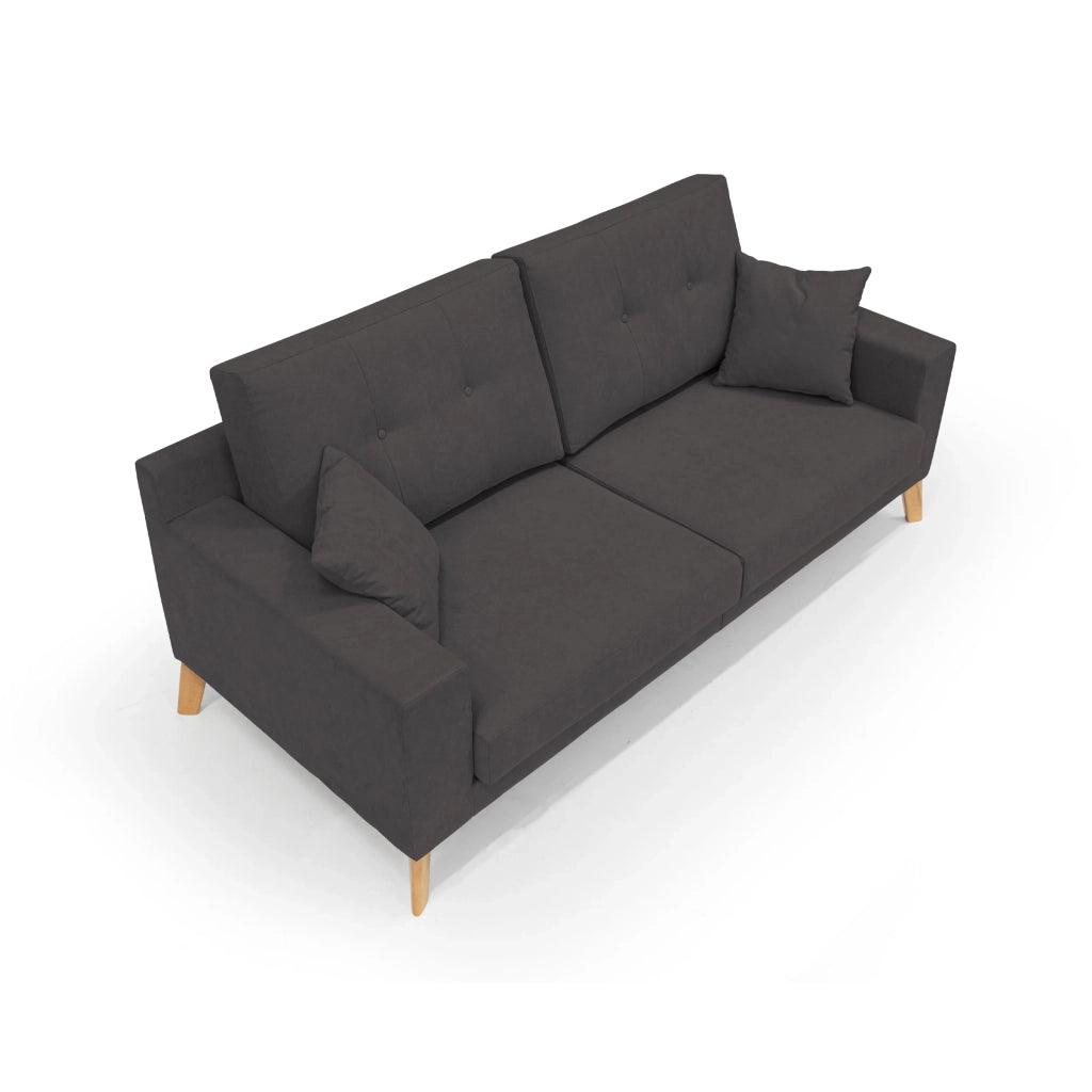 Danish Divano moderno in tessuto morbido impermeabile T02 146 cm nero