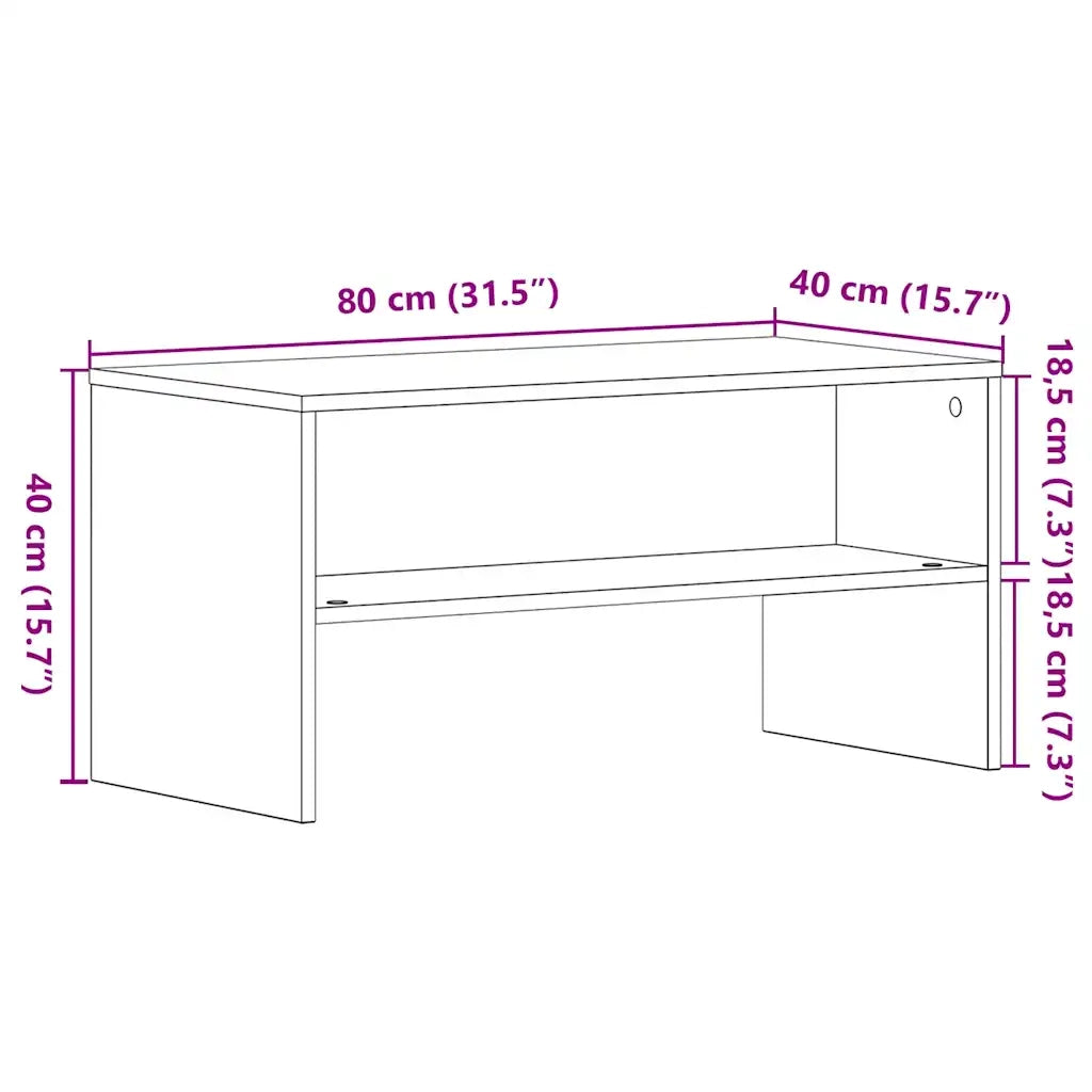 Mobile Porta TV Rovere Nero 80x40x40 cm in Legno Multistrato 862393