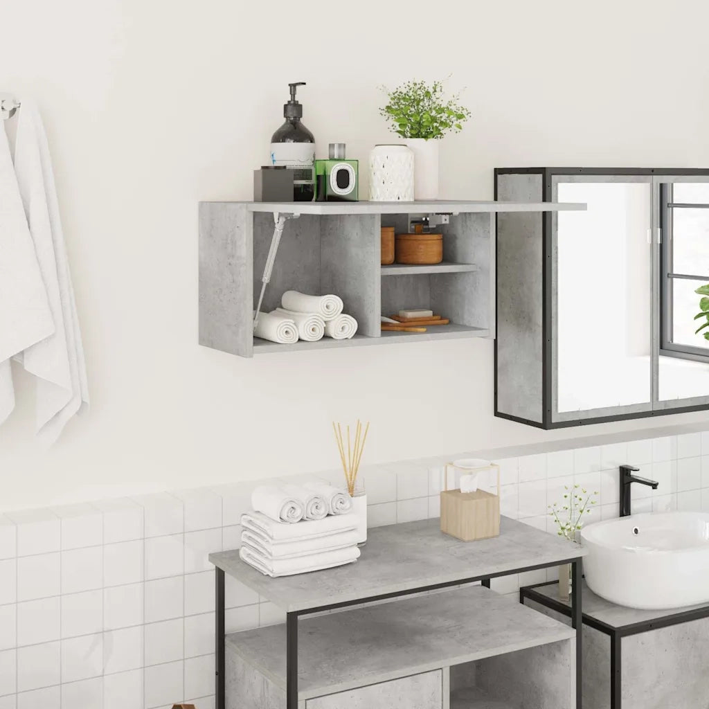 vidaXL Armadietto da Bagno Grigio Cemento 60x25x30 cm in Truciolato