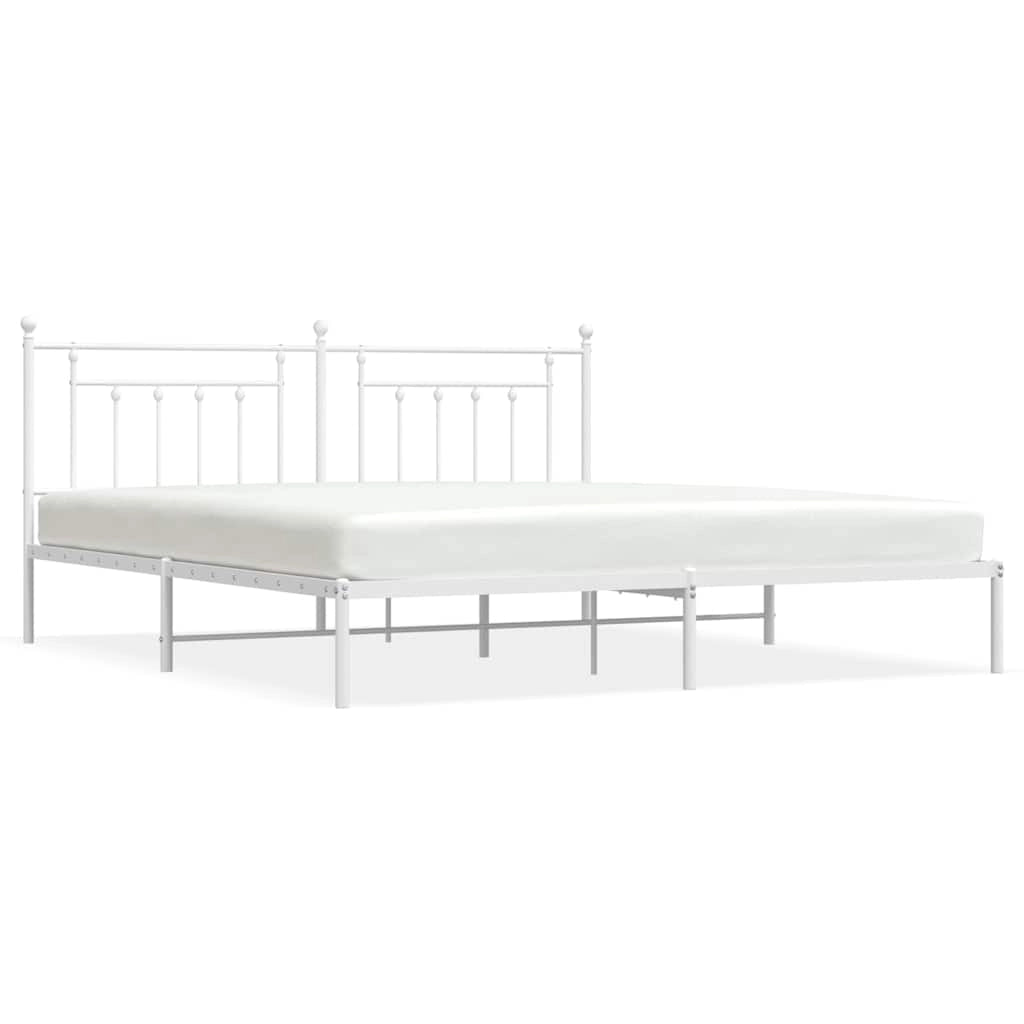Giroletto con Testiera Metallo Bianco 200x200 cmcod mxl 105773