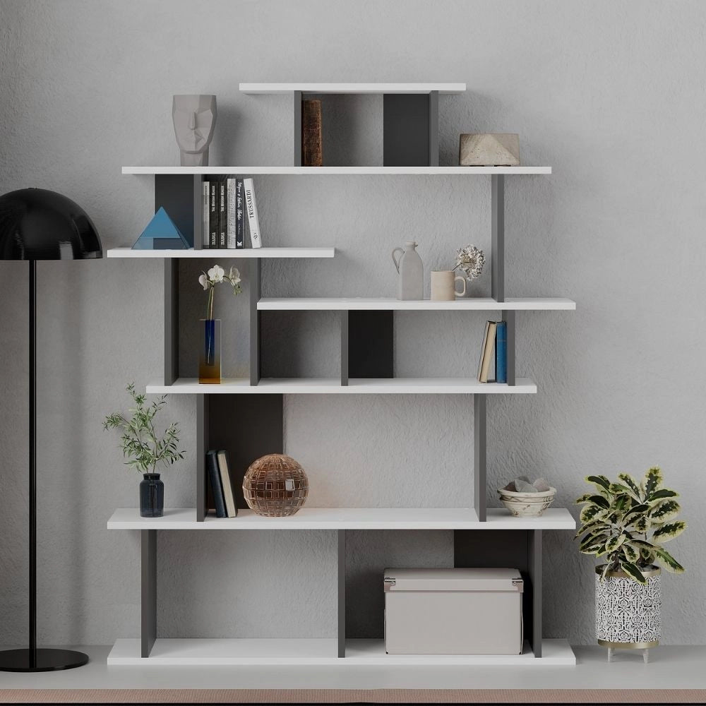 Libreria design Apollon 120x149 colore bianco antracite