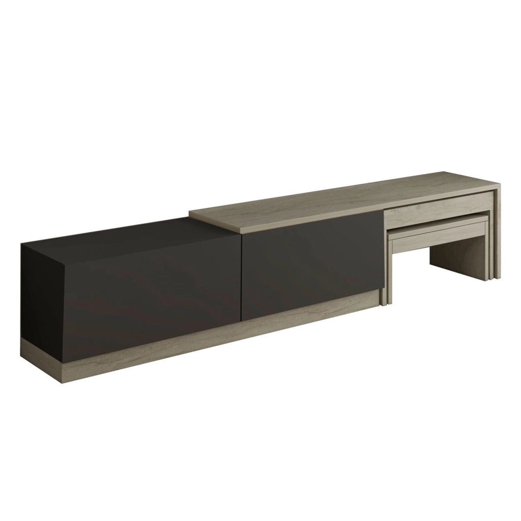 Porta TV in legno "Nest" - 180 x 30 x 36 cm - Grigio antracite