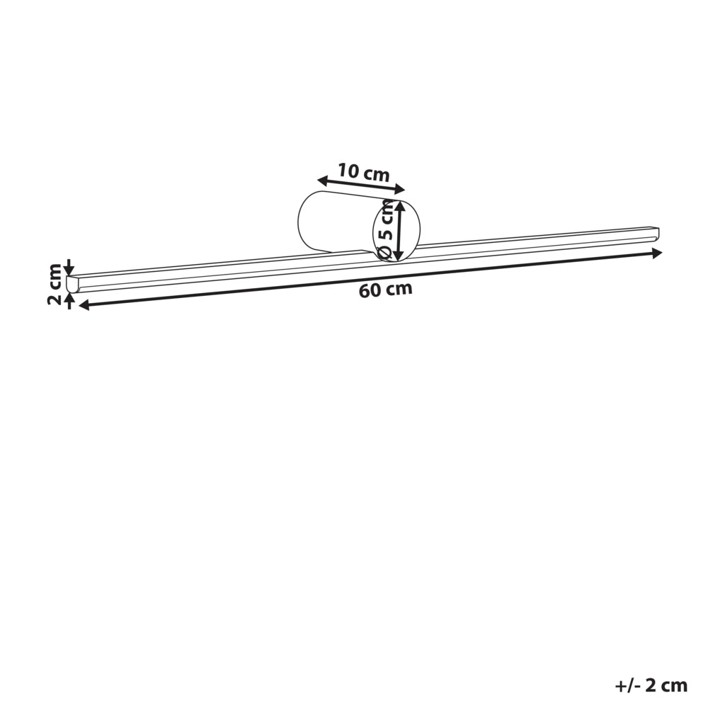 Immagine lampada specchio luce nero LED metallo orizzontale bagno soggiorno moderno lampada da parete