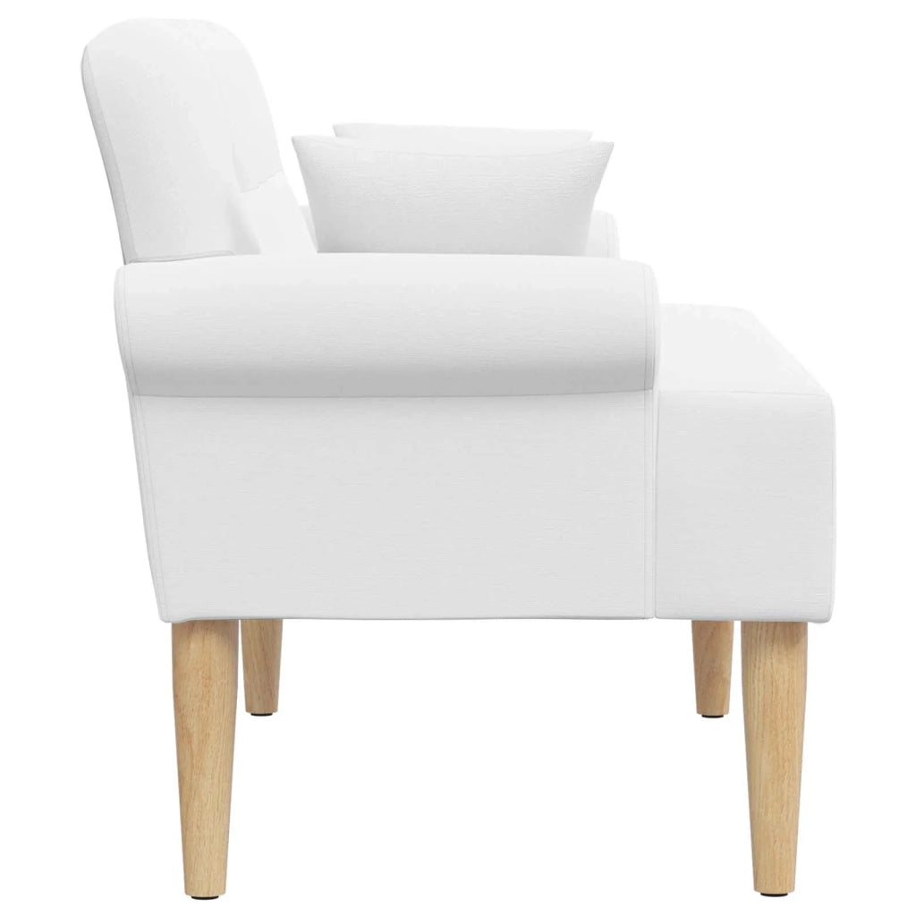 Loveseat con bottoni imbottiti Bianco 120 x 65 x 79 cm Tessuto 42041819