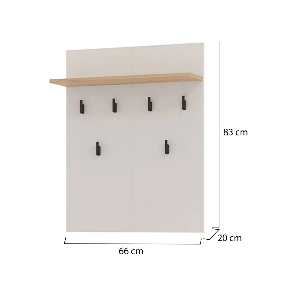 Igliano, Appendiabiti set Fissaggio a Muro Incluso, 83h cm Beige
