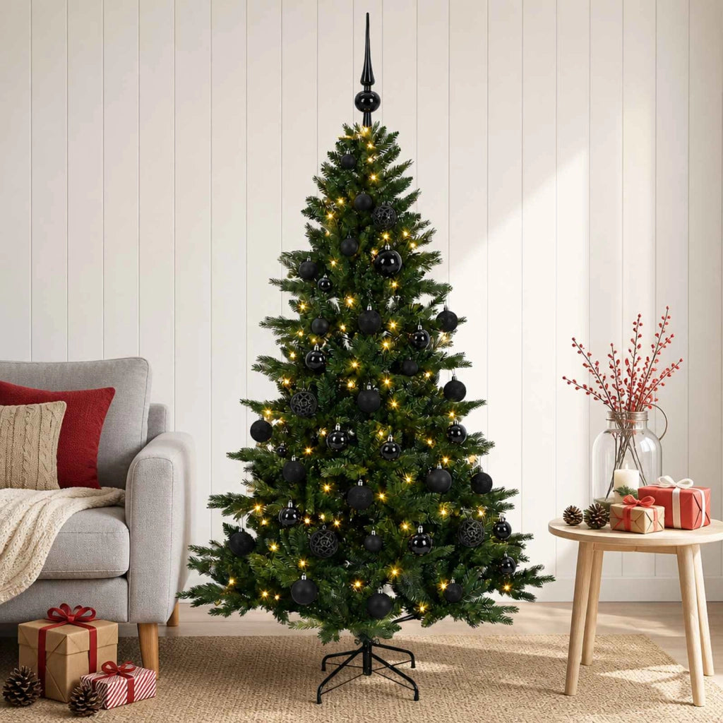 Albero di Natale artificiale con palline 150 cm 150 LED 3465576