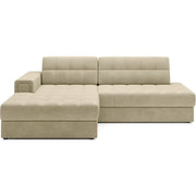 Divano angolare convertibile CUBITO beige 240 cm con contenitore e letto