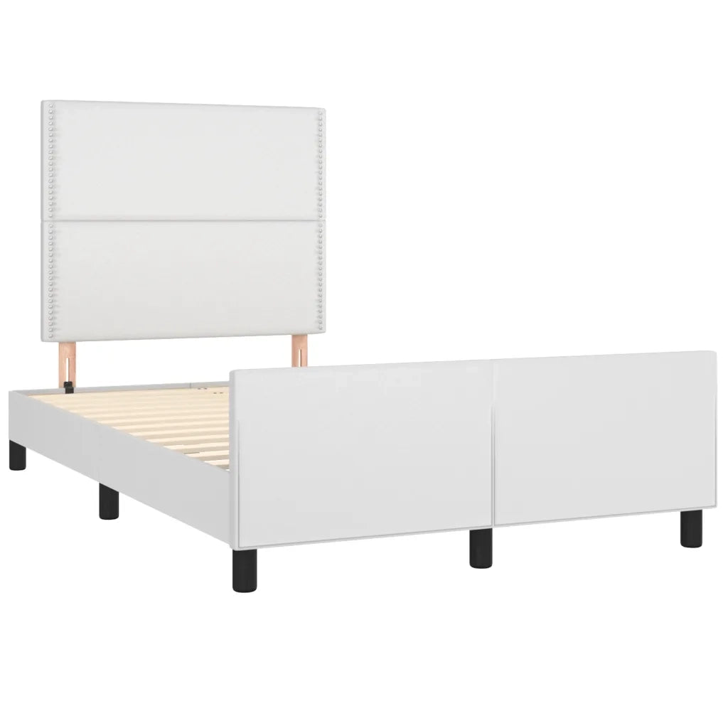 Giroletto con Testiera Bianco 120x200 cm in Similpelle 3125501