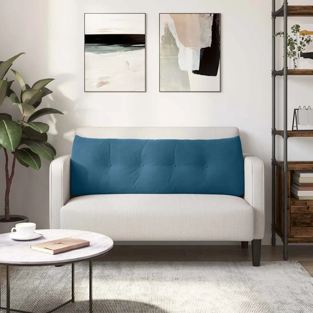 Cuscino per Schiena Blu 140 x 24 x 50 cm Velluto