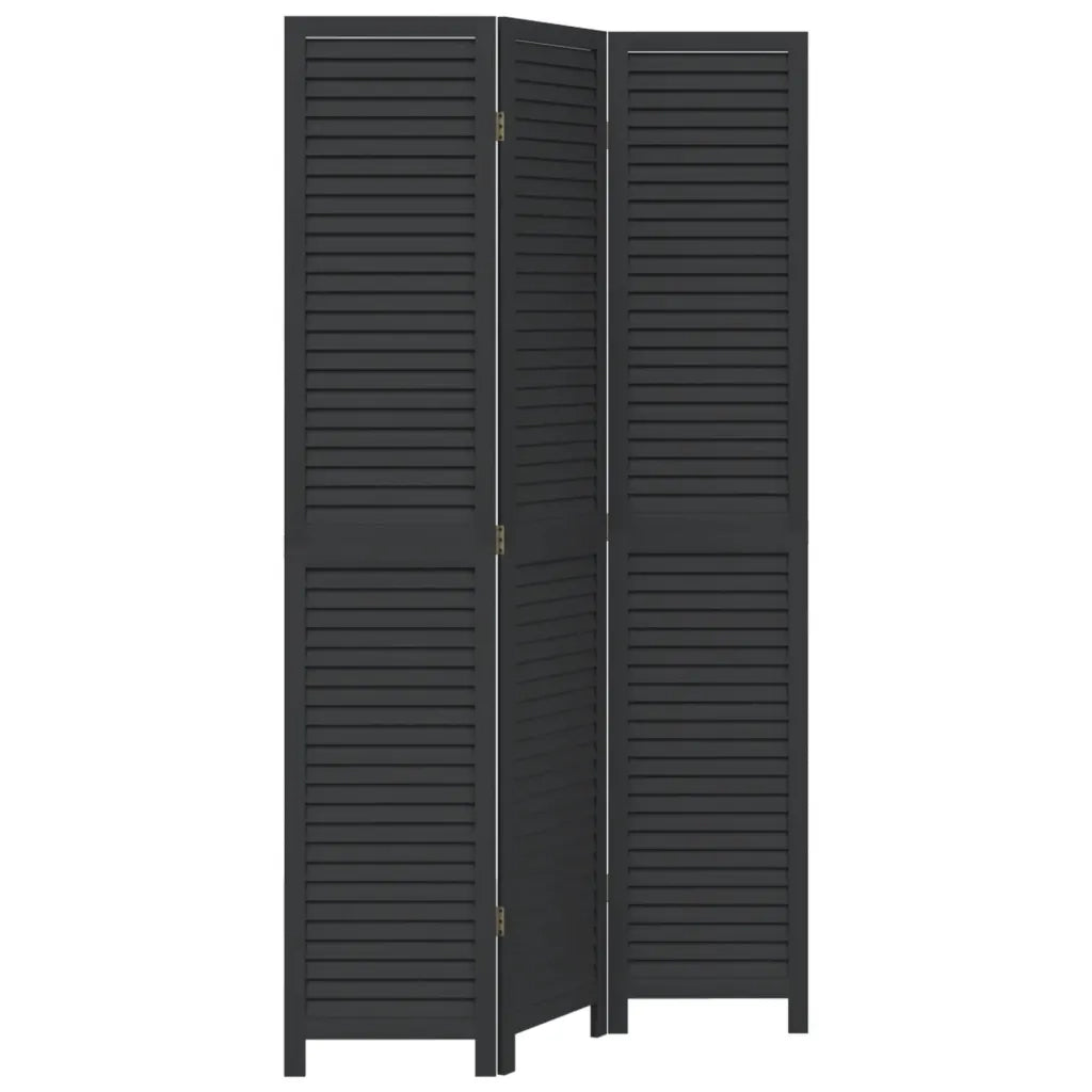 Divisorio Ambienti | Divider per stanze | Paravento 3 Pannelli Nero Legno Massello di Paulownia