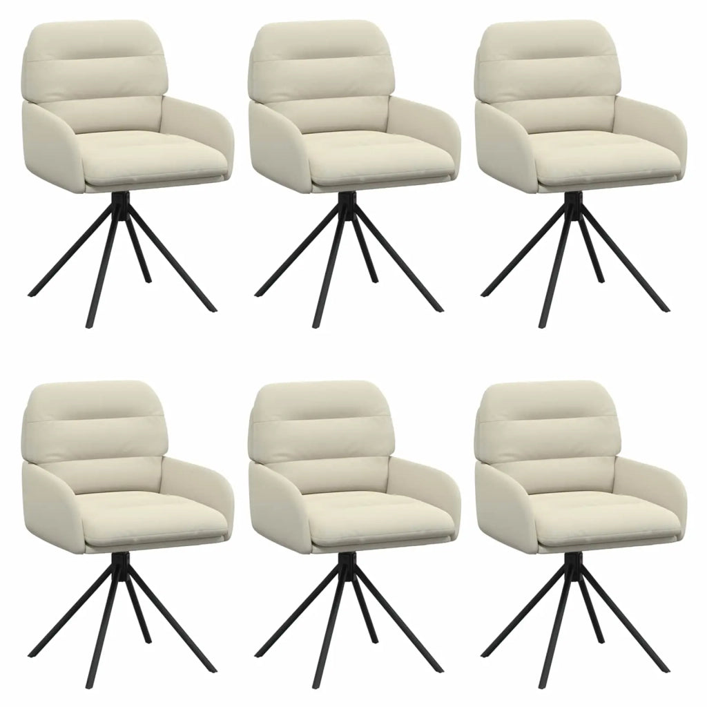 Sedie da pranzo girevoli 6 pcs Similpelle Crema 3428265