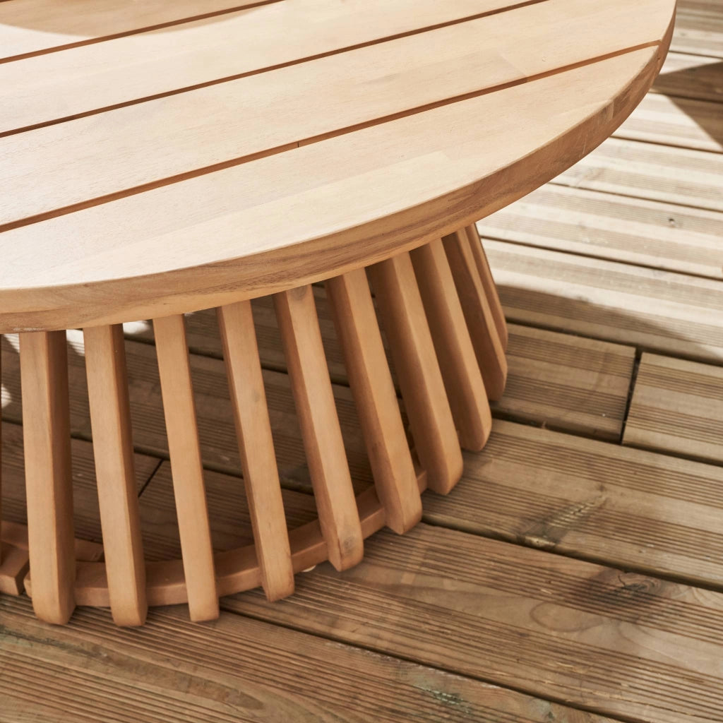 Tavolino da giardino in legno di acacia, 80cm, marrone naturale