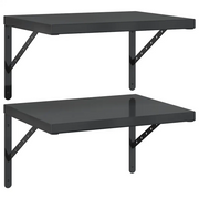 2 pz Mensole a Muro | Scaffale Parete | Ripiano a parete 50x40 cm Nero in Acciaio Inossidabile