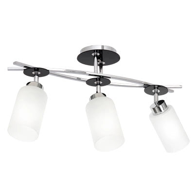 Plafoniera Tokio Luminex cromata 3 luci E27 in vetro